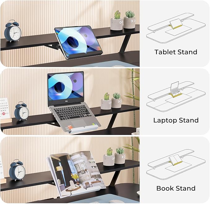 COMHOMA Electric Standing Desk with Drawers, 48 x 24'' Sit Stand up Desk with Monitor Stand, Laptop Stand, Height Adjustable Ergonomic Home Office Computer Desk with Memory Preset Controller (Black)