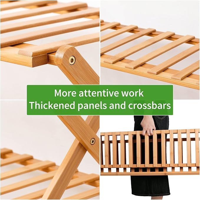 Choclaif Free Standing Shoe Racks for Closet, Shoe Shelf Bamboo Shoe Rack for Bedroom, Entryway Hallway Closet Living Room Organizer（5 Tier）