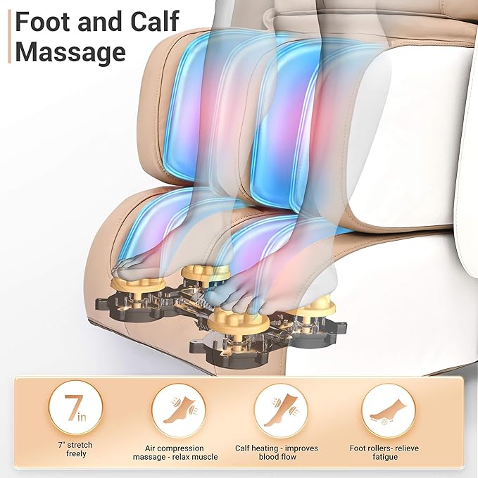Massage Chair Full Body with Heat, Full Body Zero Gravity Shiatsu Massage Chair, Kneading Recliner w/ 20 Auto Modes, Foot Massage, Bluetooth, USB Charging Port, Touch Screen Controller