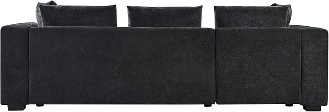 Ball & Cast Modular L-Shaped Sectional Sofa with Storage - 93.8" Chenille Fabric Couch, Deep Seating & Matching Pillows, Modern Living Room Furniture,Blue