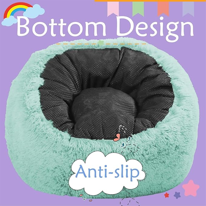 Bean Bag Chair for Kids with Plush Faux Fur Cover, 2.5FT Memory Foam Filled Bean Bag for Teens & Kids, Lazy Sofa for Living Room/Bedroom/Dorm, Rabbit-Ears Design
