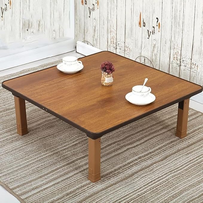 Japanese-Style Square Folding Tea Coffee Table, Low Table, Dining Table, Study Table, Small Desk, for Tatami Sitting On The Floor Bedroom Bay Window Tea Room (Size : 60x60cm)