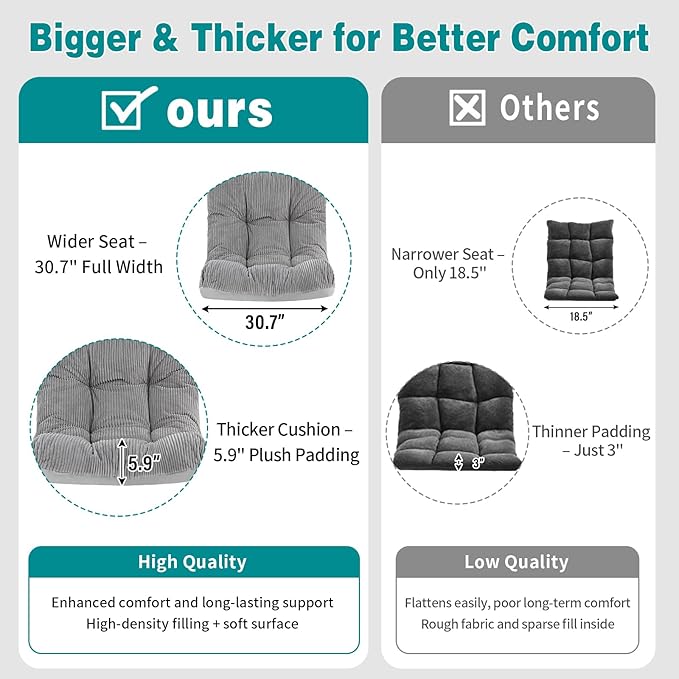 Welnow Accent Lounge Lazy Chair, Comfy Soft Leisure Metal Frame Reading Chair, Upholstered Thick Cushion Seated Recliner Sofa for Living Room, Bedroom, Dorm, Dark Green