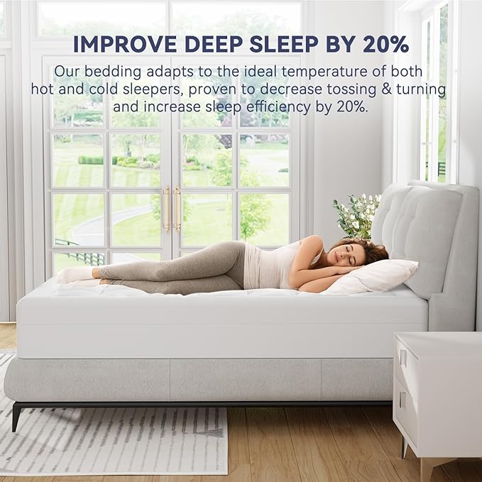 ELEMUSE Queen Dual Layer 3 Inch Memory Foam Mattress Topper, 1 Inch Plush Feel Pillow Top Mattress Topper Cover and 2 Inch Cooling High Density Memory Foam Bed Pad for Back Pain Relief