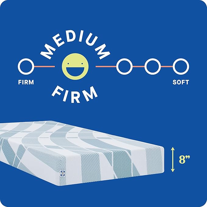 Sealy Dreamlife 8” Foam Mattress-in-a-Box, Twin XL, SealyComfort Gel Memory Foam, Surface-Guard Technology, Breathable Comfort