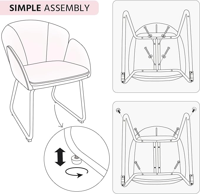 Yaheetech Modern PU Leather Armchair, Flower Shaped Makeup Chair Vanity Chair with Golden Metal Legs for Living Room/Makeup Room/Bedroom/Home Office/Kitchen, Simple Pink