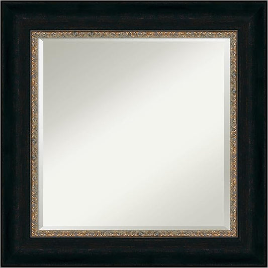 Amanti Art Bronze Bathroom Mirror for Over Sink, 27x27 Paragon Bronze Square Vanity Mirror, Medium Traditional Frame, Hangs Horizonally and Vertically, Bathroom Wall Decor, Beveled Edge
