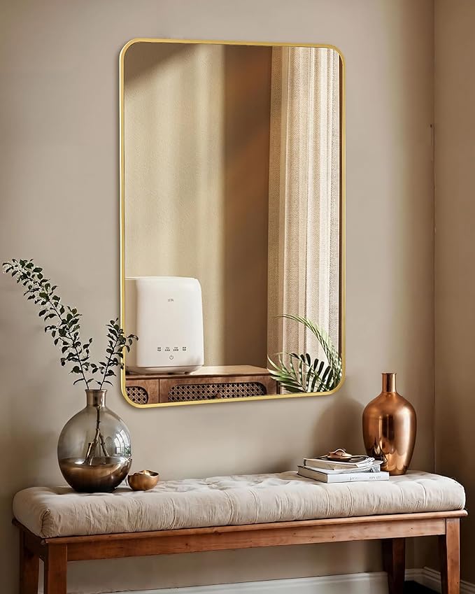 Black Bathroom Mirror,Rectangle 24 x 36 Inch Vanity Wall Mirror,Modern Mirror for Wall,Rectangular Mirror with Wood Frame for Bedroom Living Room Entryway