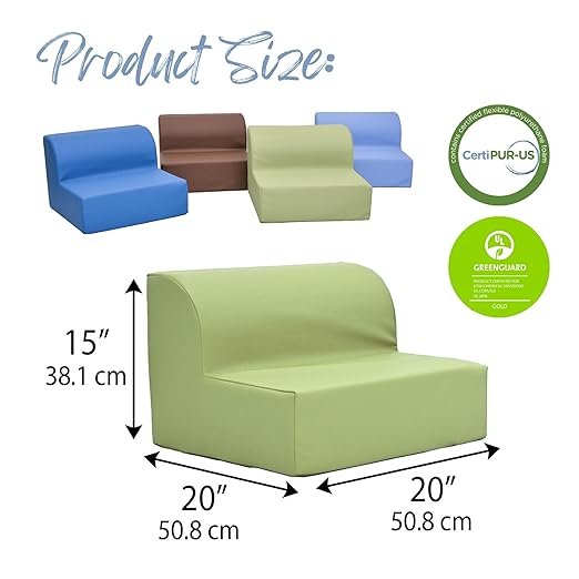 Children's Factory Library Loungers, Flexible Seating Classroom Furniture, Comfy Kids Chairs, Woodland, Set of 4