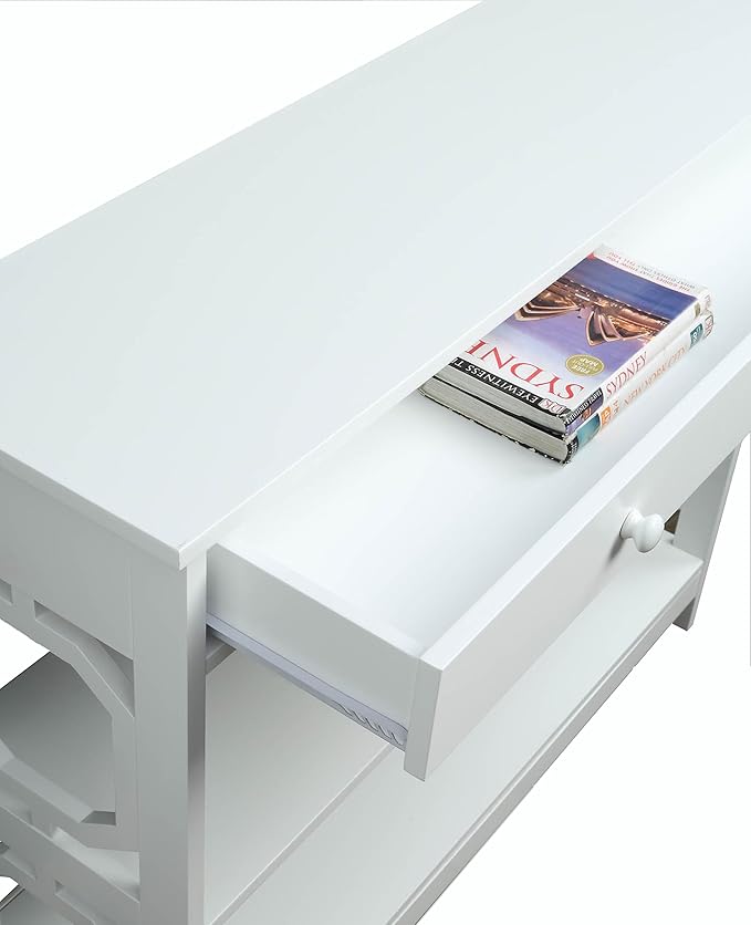 Convenience Concepts Omega 1 Drawer Console Table, White