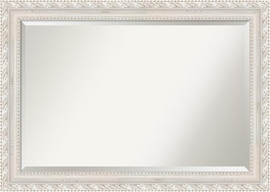 Amanti Art White Bathroom Mirror for Over Sink, 30x42 Opera Off White Rectangle Vanity Mirror, Large Traditional Wood Frame, Hangs Horizonally and Vertically, Bathroom Wall Decor, Beveled Edge from WI