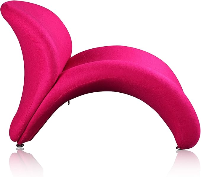 Manhattan Comfort Rosebud Modern Accent Chair Upholstered in Wool Blend, Ideal for Pop Living Room Usage, Abstract Lounge Seat with Metal Legs, Fully Assembled, Set of 3, Red, Yellow and Fuchsia Pink