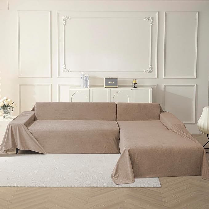 MYSKY HOME Couch Cover for Dogs Washable Pet Couch Cover Furniture Protector Cover Non Slip Soft Couch Sofa Cover, Love Seat Couch Covers, Sofa Covers Washable, 71" x 102", Khaki