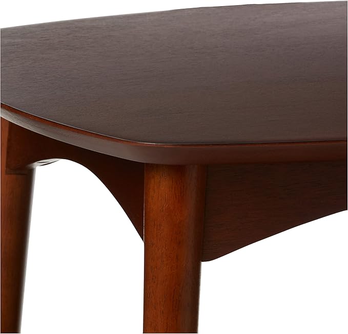 OSP Home Furnishings Copenhagen Mid-Century Moderm Accent Table with Storage Shelf, Walnut Finish