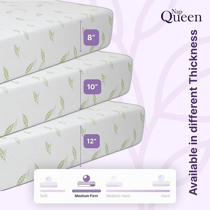 NapQueen Queen Size, 8 Inch Anula Green Tea Infused Memory Foam Mattress, Bed in a Box, CertiPUR-US Certified Mattress