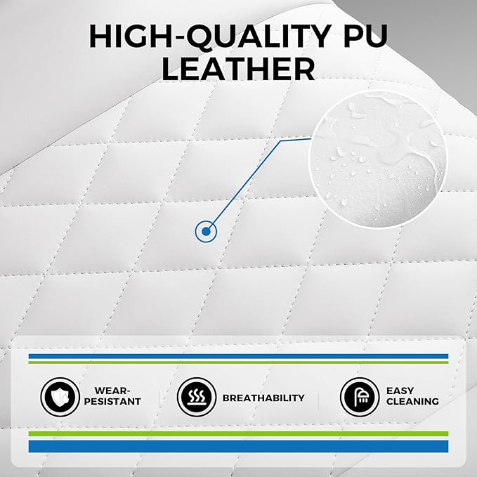 GTRACING Gaming Chair,Office Chair with Pocket Spring Lumbar Support, Ergonomic Comfortable Wide Office Desk Computer Chair with Outward Fixed Soft Armrests and Footrest,(PU Leather, White)