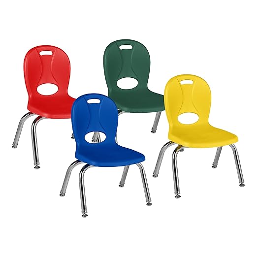 Learniture LNT-110-CSW-AS Structure Series Preschool Chairs, Red, green, Yellow, Blue (Pack of 4)