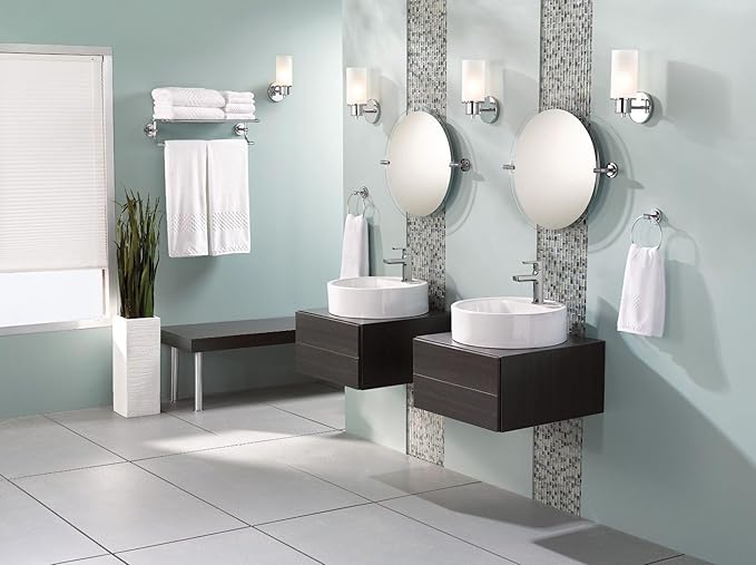 Moen DN0792CH Iso 22-Inch x 22-Inch Frameless Pivoting Bathroom Tilting Mirror, Chrome