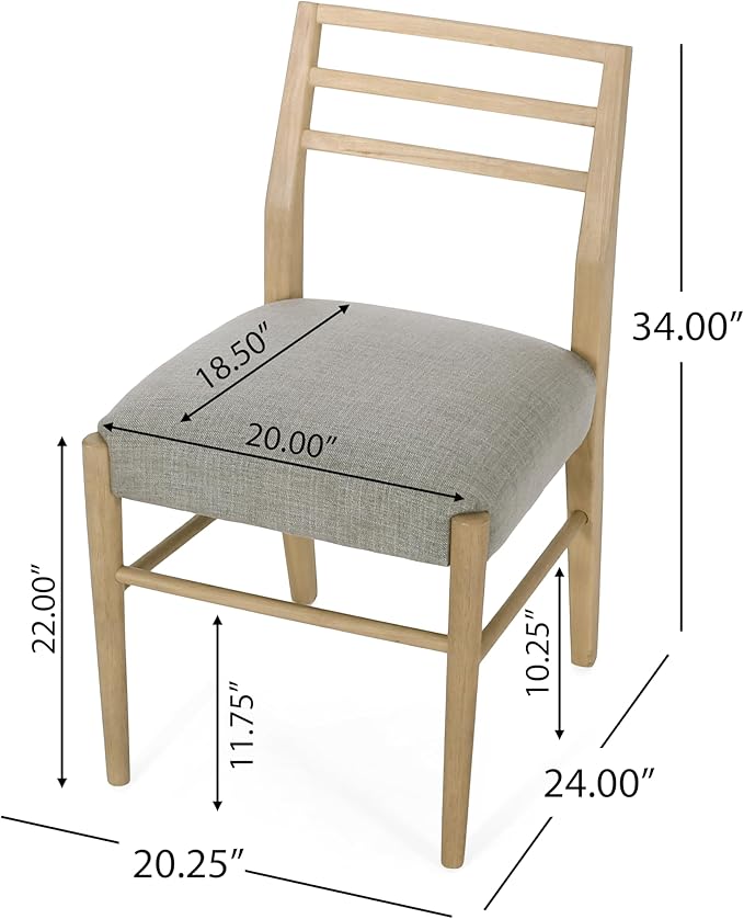 Christopher Knight Home Felly Dining Set, 20.25 "W x 24 "D x 34 "H, Natural Brown + Light Ash + Gray