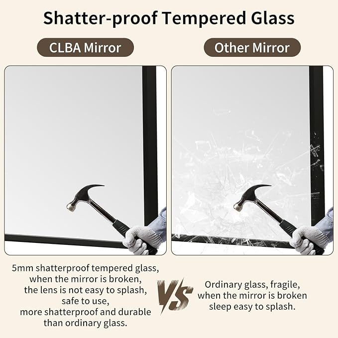 Matte Black Mirror, 24x32 Inch Aluminum Framed Rectangle Mirror, Anti-Rust, Tempered Glass, Square Corner Wall Mirror for Over Sink, Vanity, Bedroom, Entryway, Horizontal/Vertical