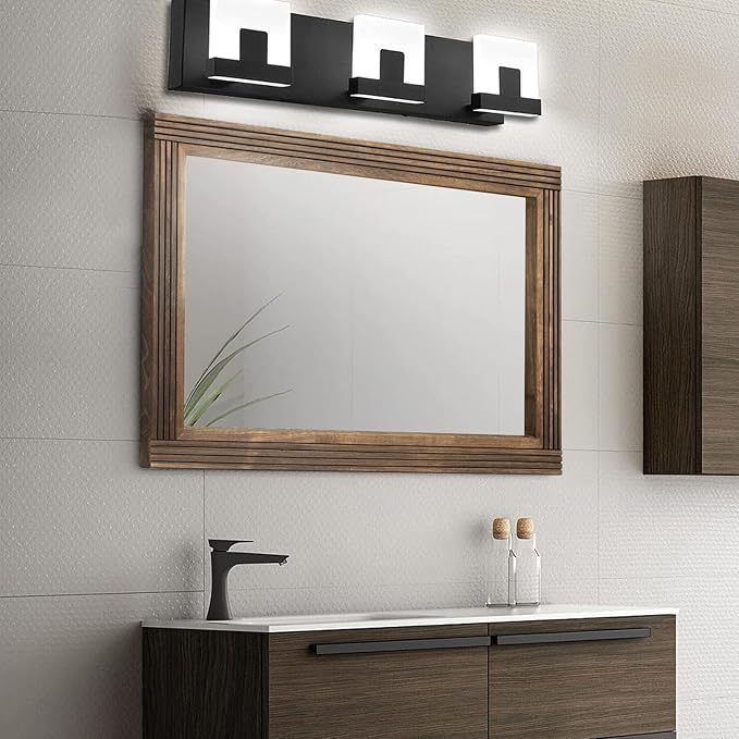 YOSHOOT Hand-Made Wooden Spliced Wall Mirror for Bathroom, Rustic Farmhouse Vanity Mirror, Décor Wall Art, Solid Wood Frame, Vertical or Horizontal Hanging, 72" x 36", Brown