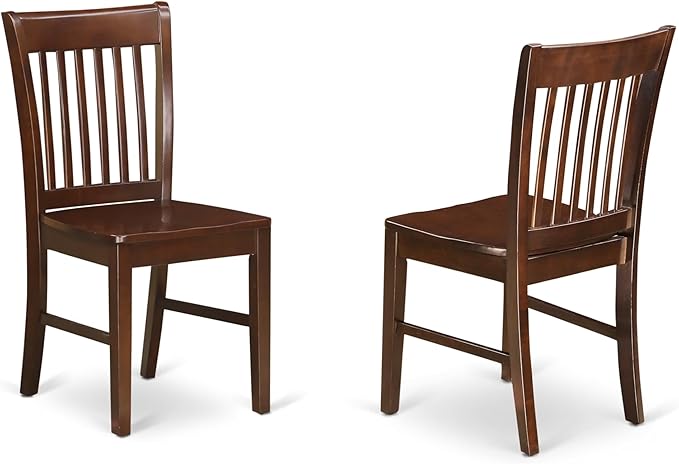East West Furniture HBNF3-MAH-W 3 Piece Dining Set Contains a Round Dining Room Table with Pedestal and 2 Wood Seat Chairs, 42x42 Inch, Mahogany
