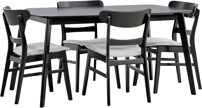 Christopher Knight Home Bryner Dining Set, 19.6 "W x 20.6 "D x 30.8 "H, Black + Light Gray