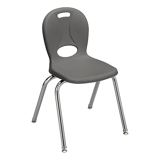 Learniture LNT-116-CSW-GT Learniture Structure Series School Chairs for Classroom, 16" Seat Height, Graphite, Pack of 4