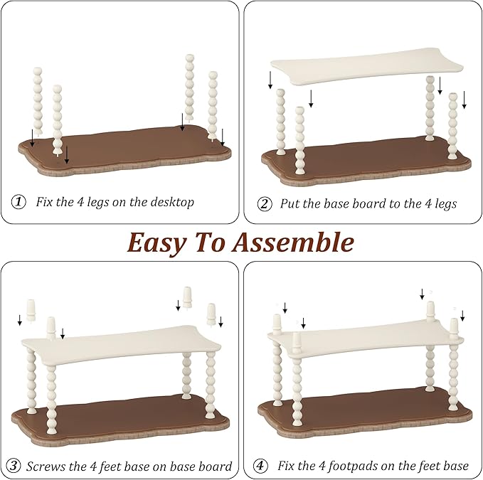 Function Home Farmhouse Coffee Table, Rustic White French Country Center Table with Storage Shelf, Wood Coffee Tables for Living Room Dining Room, Natural Tray Top and Vintage White Spindle Legs