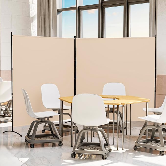 Room Divider Folding Privacy Screens, Portable Room Divider Panel 3 Panel Partition Room Dividers Screen Freestanding Room Partitions and Dividers Fabric Dividers for Room Separation (Beige, 1 Panel)