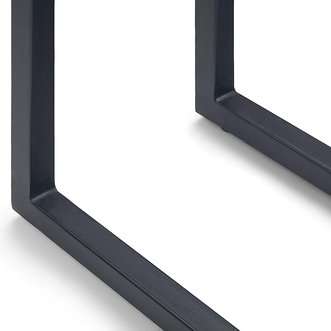 SIMPLIHOME Skyler 18-inch Wide Solid Mango/Metal Industrial C-Shaped End Table in Birch/Black for Living Room, Office, or Bedroom, Assembled