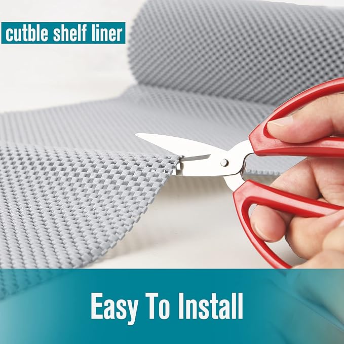 Shelf and Drawer Liner, Non-Adhesive Non Slip and Grip Durable Clean Pad Full Size 17.7 Inches x 20 Feet for Drawers, Shelves, Cabinets, Storage, Kitchen, Desks, Kitchenware, Tableware, Black