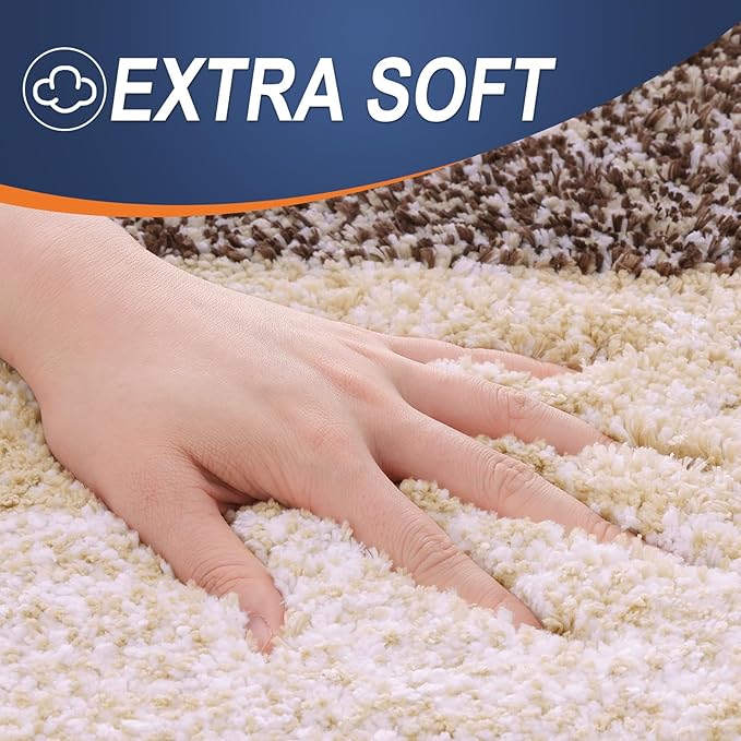 OLANLY Bathroom Rugs Mat 70x46, Extra Soft Absorbent Microfiber Bath Rugs, Rubber Backing, Quick Dry, Machine Washable Bath Mats for Bathroom Floor, Tub and Shower, Home Decor Accessories, Brown