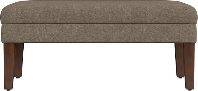 HomePop Home Decor | Upholstered Decorative Storage Ottoman Bench | Ottoman Bench with Storage for Living Room & Bedroom | Decorative Home Furniture, Textured Brown