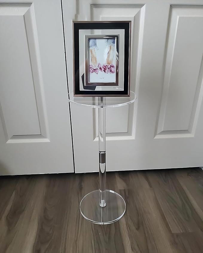 Acrylic Side Table, Acrylic Small Table, Minimalist Side Table for Living Room, Bedroom, Bathroom, Hallway, Balcony
