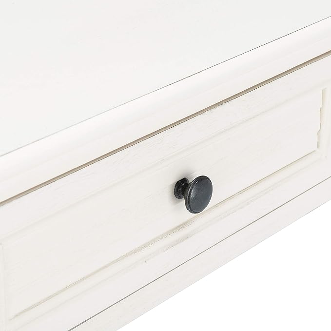 Safavieh Home Collection Tate Distressed White 2-Drawer Bottom Shelf Console Table