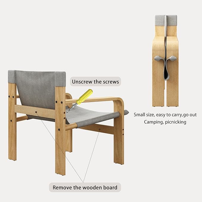 Ball & Cast Accent Chair Wide Armrest Mid-Century Lounge Living Room Chairs with Linen Fabric Armchair & Rubber Wood Frame,Detachable and Washable Seating Furniture for Bedroom,White