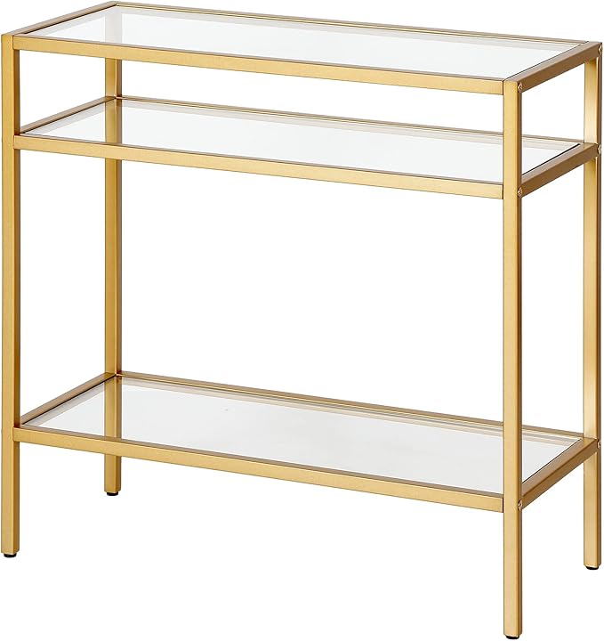 Henn&Hart Sivil Side Table, 24" Wide, Gold