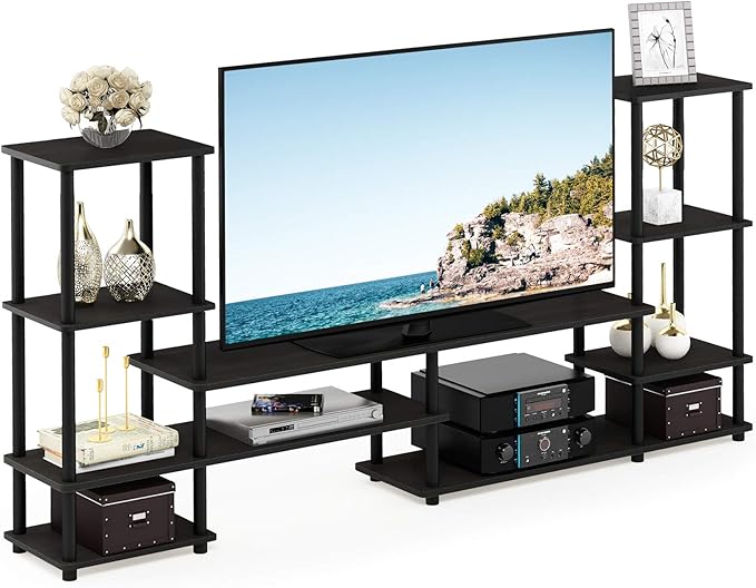 FURINNO Turn-N-Tube Grand Entertainment Center, Espresso/Black