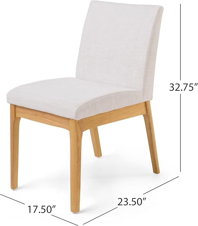 Christopher Knight Home Benson Mid-Century Modern 7 Piece Dining Set, Light Beige and Natural Oak