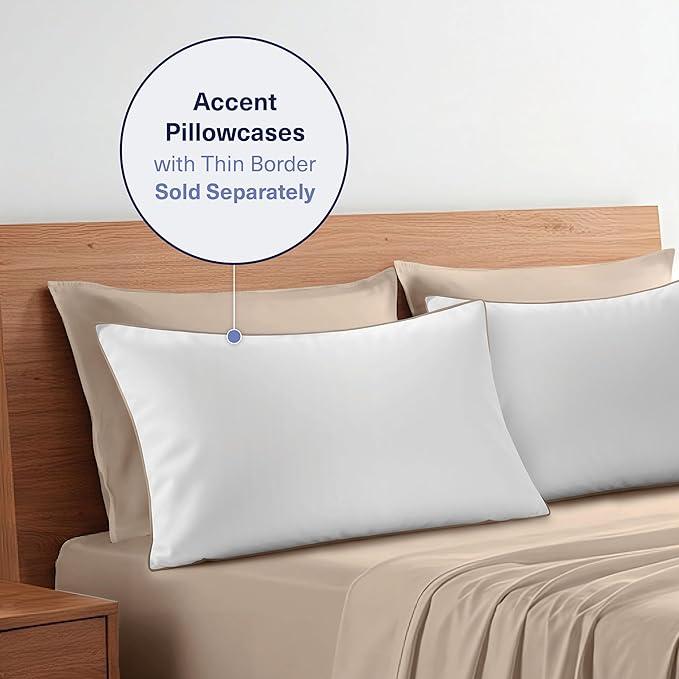Kickoff Viscose Bamboo Sheets King Size 4-pc 100% Organic Bamboo Viscose Bed Cooling Sheets King Size Set Cool Bedding for hot Sleepers Sheet, Flat, Fitted, Pillowcases (Iced Latte,K)