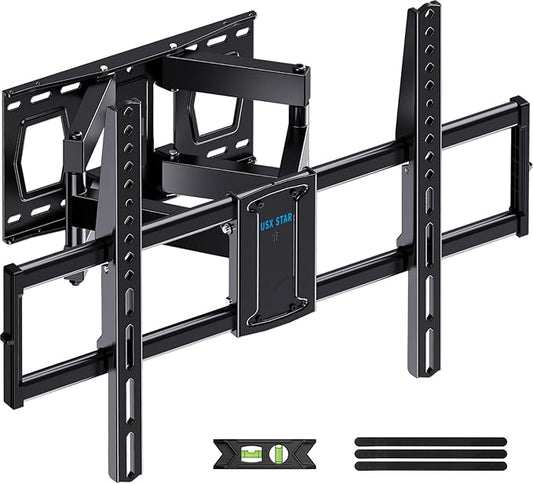 Full Motion TV Wall Mount for 37-85 Inch TVs Mounts Up to 132lbs, Fit 16" Wood Stud, Max VESA 600x400mm, Swivel and Tilt Articulating Wall Mount TV Bracket,Fit Most 55+ 65 70 75 inch TVs
