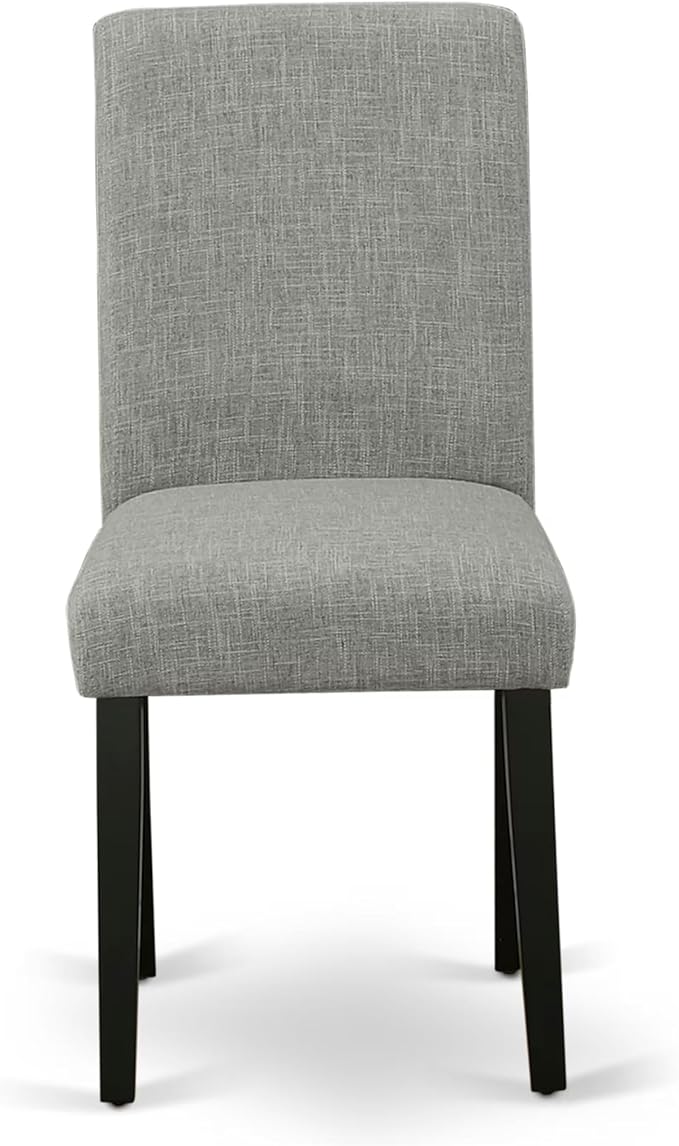 East West Furniture V696AB106-7 7 Piece Dining Set Consist of a Rectangle Dining Room Table with V-Legs and 6 Shitake Linen Fabric Upholstered Chairs, 36x60 Inch, Multi-Color