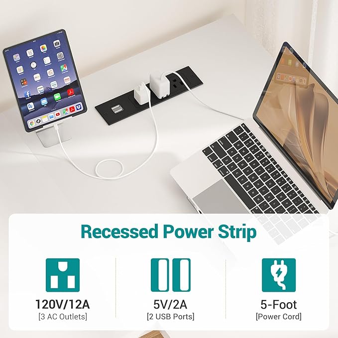 Reversible L Shaped Gaming Desk with Power Outlets and USB Charging Ports, Sturdy Computer Desks with Storage Shelf, Modern Corner Desk Home Office Table, Easy to Assemble, White