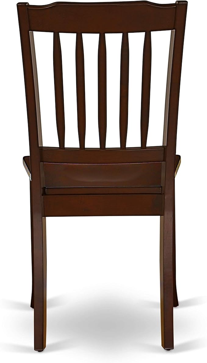East West Furniture HBDA5-MAH-W 5 Piece Dining Set Includes a Round Dining Table with Pedestal and 4 Kitchen Chairs, 42x42 Inch, Mahogany