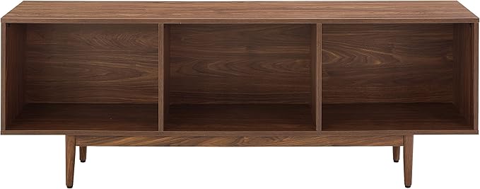 Crosley Furniture Liam Large Vinyl Record Storage TV Stand and Entertainment Center, Media Console, Walnut
