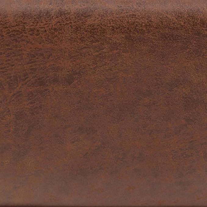 SIMPLIHOME Owen 40 inch Wide Mid Century Modern Square XL Coffee Table Storage Ottoman in Distressed Saddle Brown Vegan Faux Leather, Assembled, For the Living Room, Entryway and Family Room