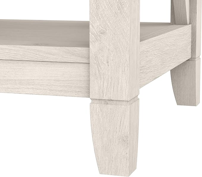 Bush Furniture Key West Coffee Table with Storage in Linen White Oak