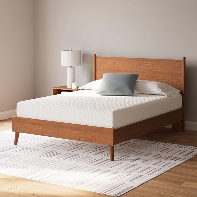 Signature Design by Ashley King Size Chime 10 Inch Medium Firm Memory Foam Mattress with Green Tea & Charcoal Gel for Pressure Relief, Fiberglass Free, Mattress In A Box