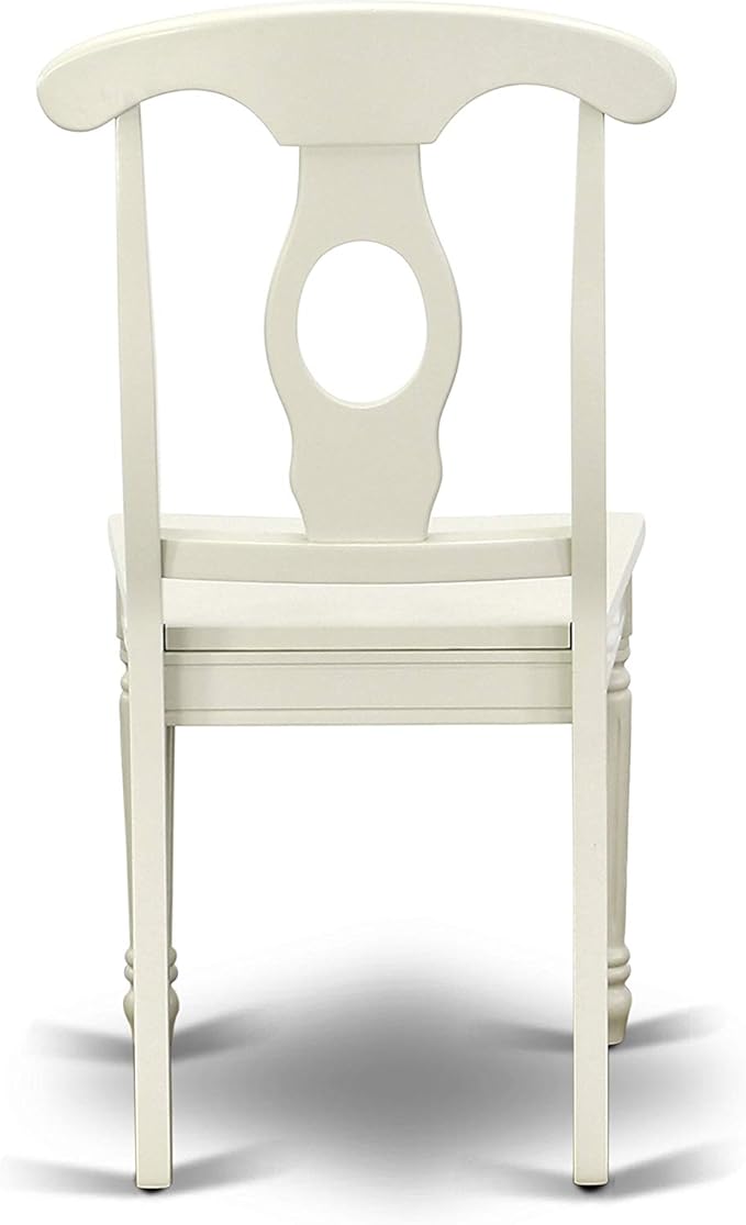 East West Furniture DOKE7-LWH-W 7 Piece Dining Set Consist of a Rectangle Dining Table with Butterfly Leaf and 6 Kitchen Chairs, 42x78 Inch, Linen White